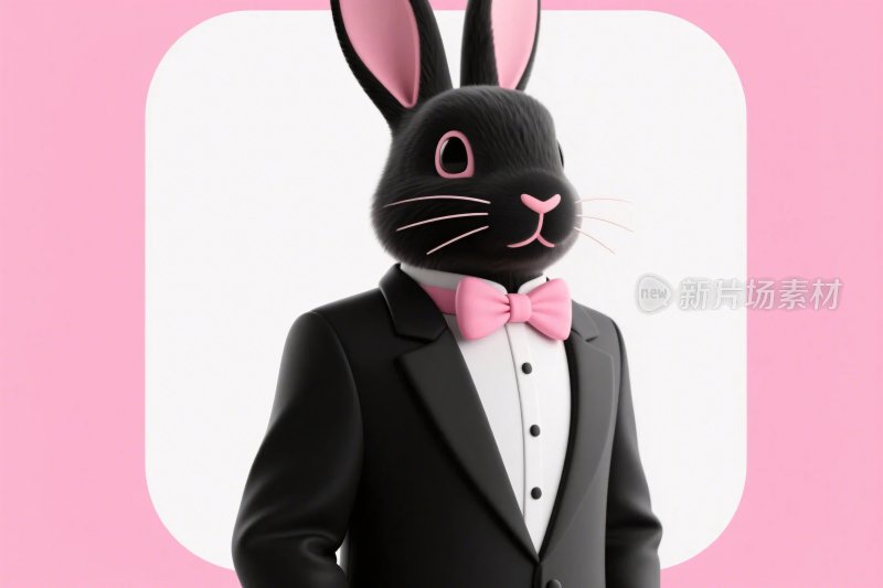 卡通兔子礼服形象