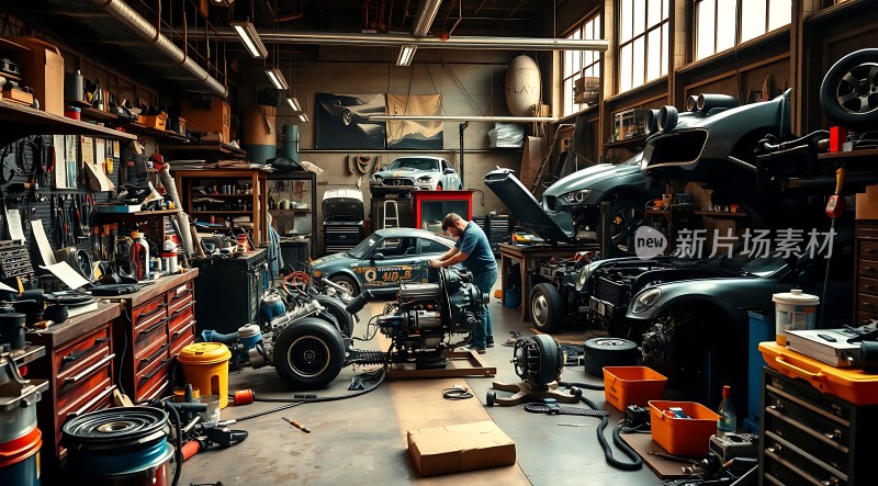 机械车间里的维修工作