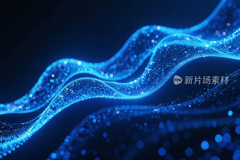 蓝色光波科技插画