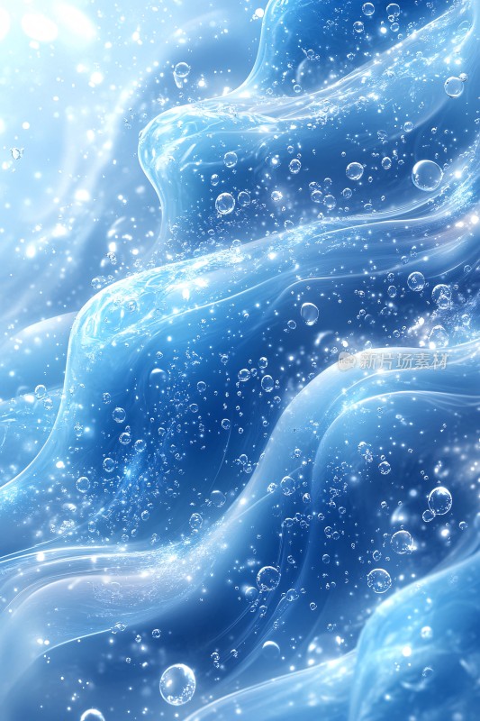 梦幻蓝色水波背景