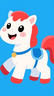 可爱卡通小马插画