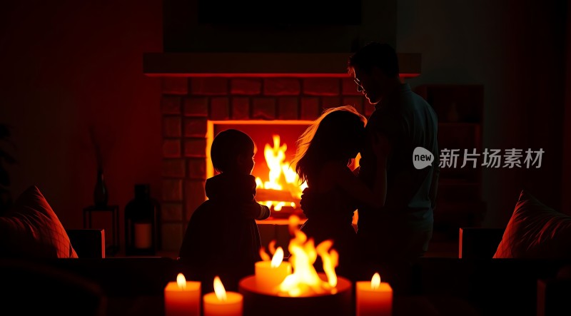 温馨家庭 fireplace 时光