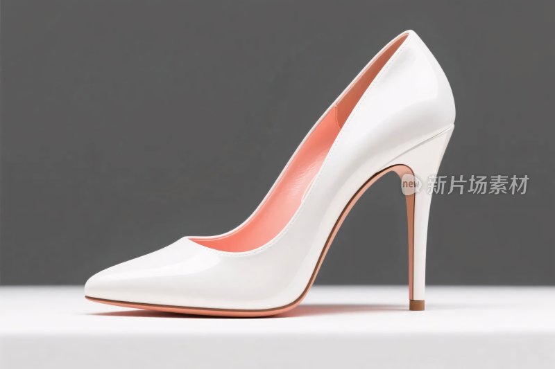 白色细跟高跟鞋展示