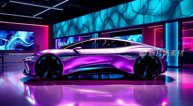 未来科技座驾紫色跑车闪耀登场！