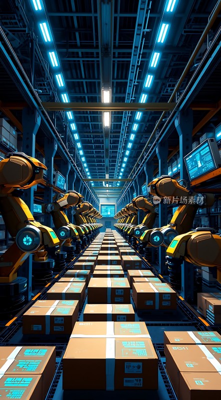 智能仓库机器人搬运货物