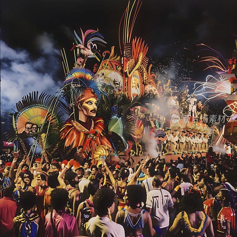 狂欢节之夜色彩斑斓的盛宴