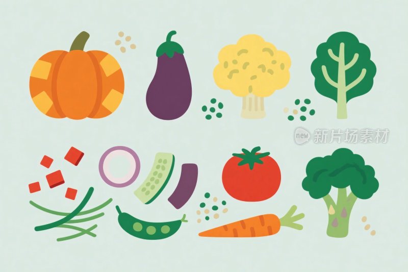蔬菜水果卡通插画