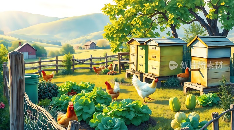 阳光下的田园风光