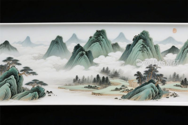 传统山水国画插画