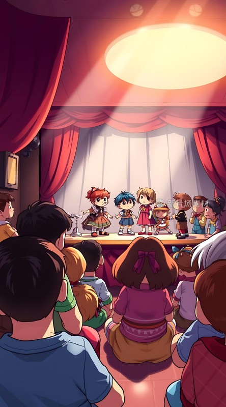 舞台上的孩子们表演吸引观众目光