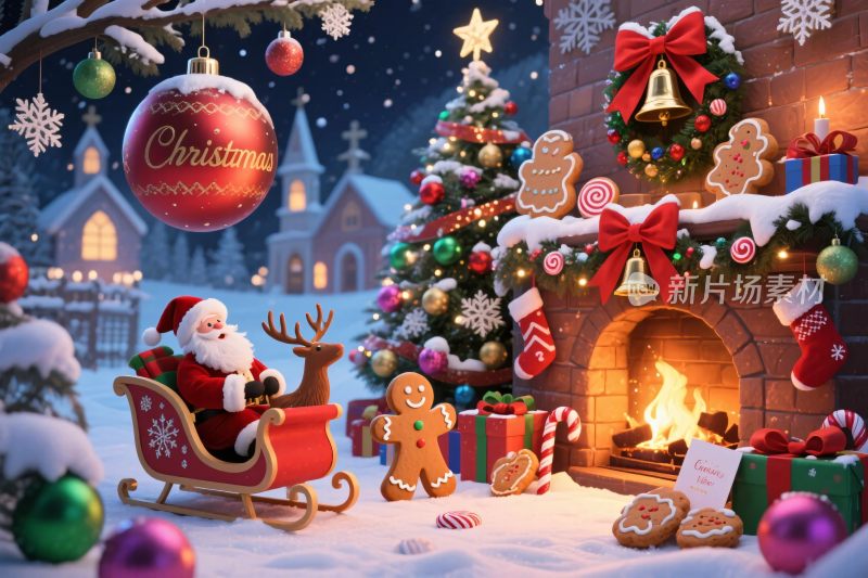 圣诞场景插画