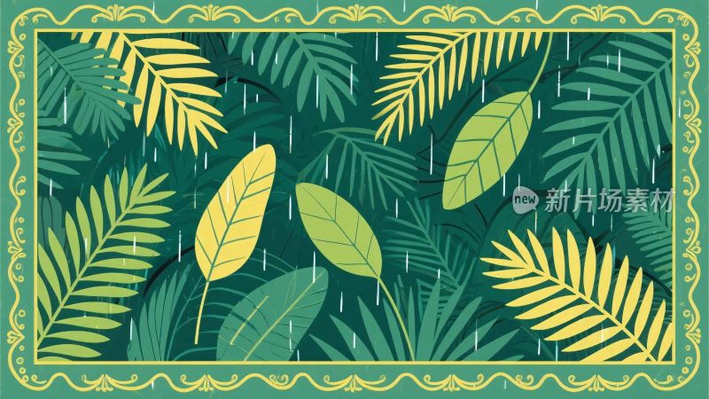 热带雨林插画背景