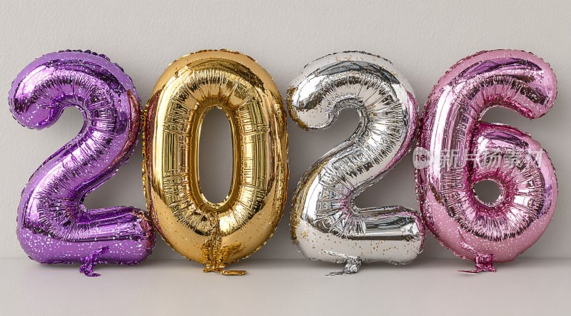 年数字气球装饰画面
