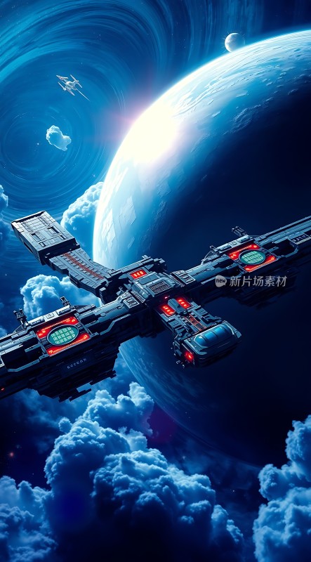 星际飞船与神秘星球