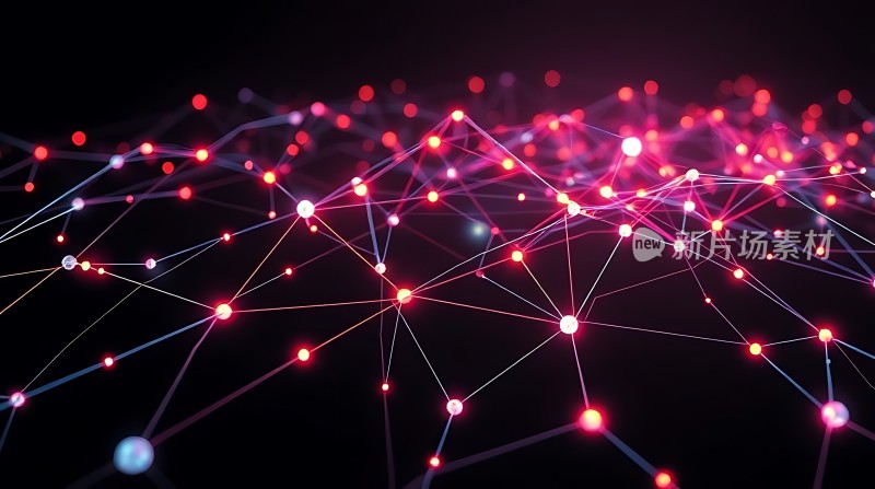 红色光点连接网络世界