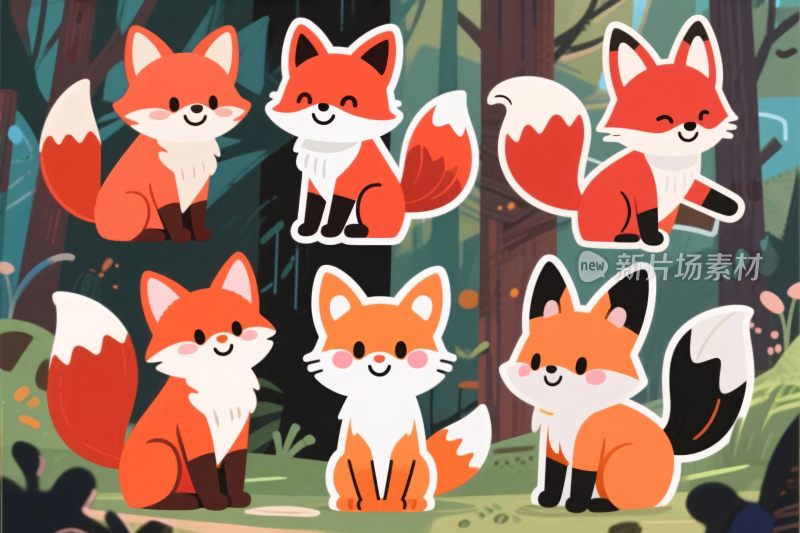 卡通狐狸插画集合