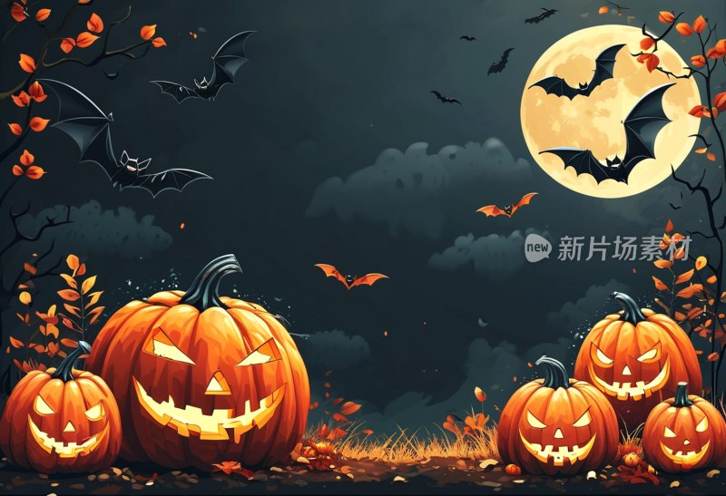 万圣节横幅矢量图