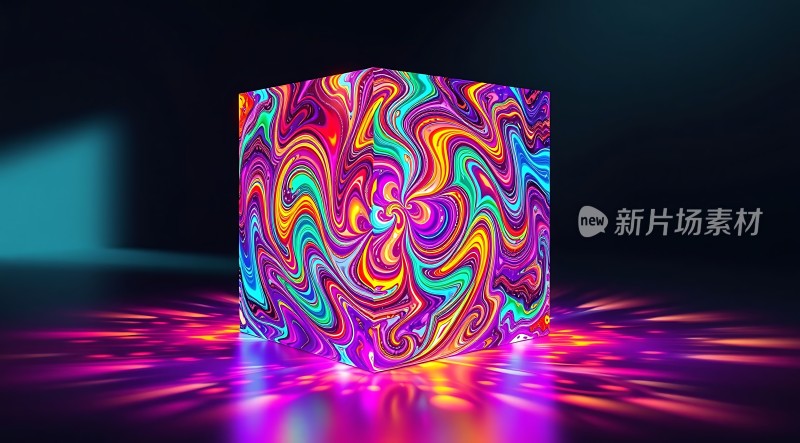 多彩漩涡立方体