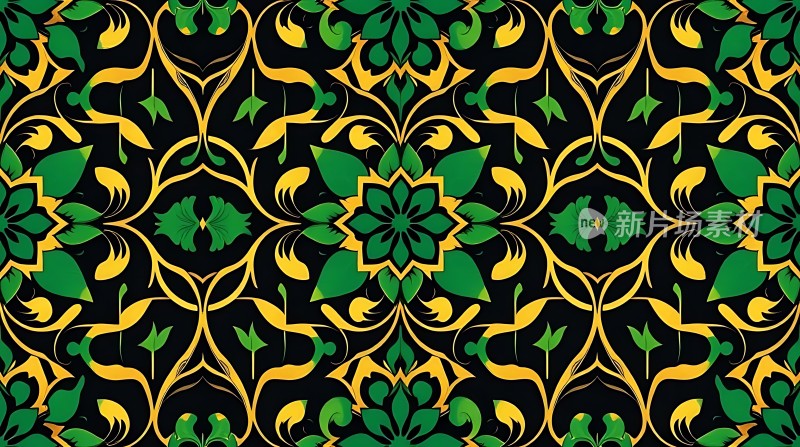 绿色花卉图案背景设计