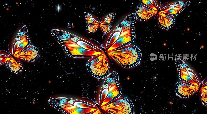 五彩斑斓蝴蝶翩翩起舞