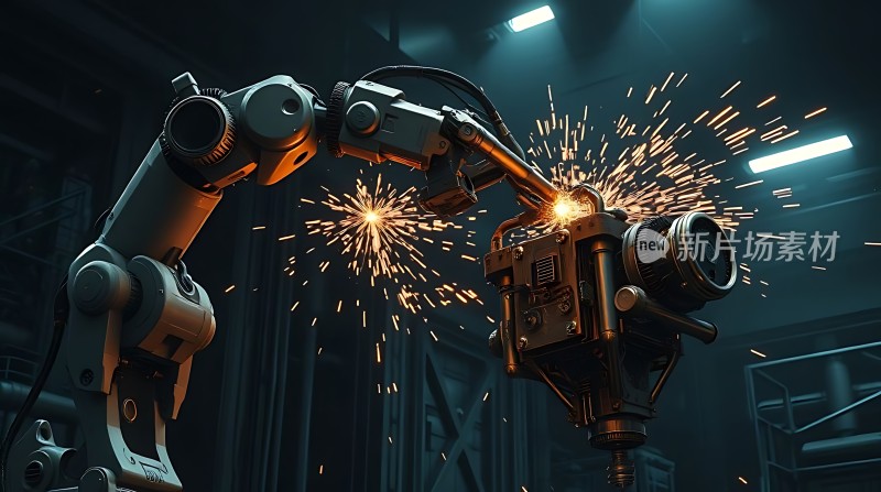 机械臂焊接机器人火花四溅
