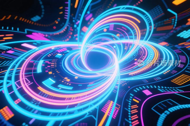 科技感霓虹环形特效