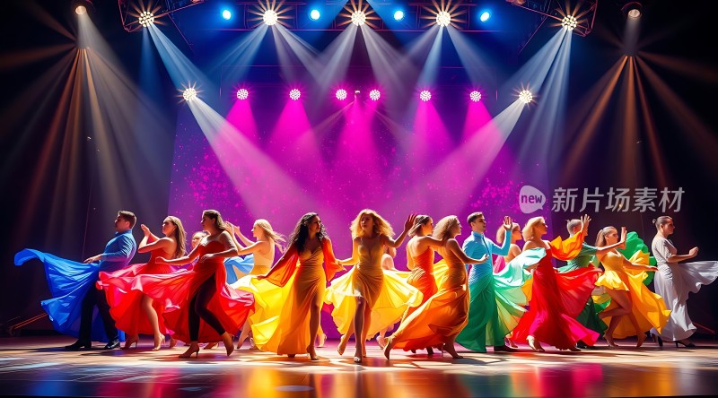 舞台上的彩色舞者