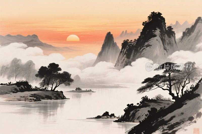 水墨山水风景画