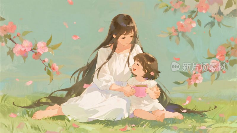 母女温馨相处的美好画面