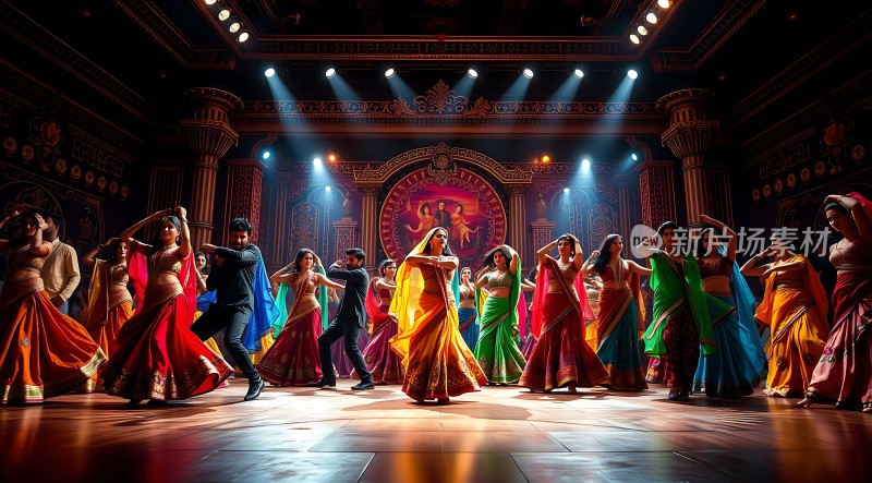 舞台上的彩色舞者