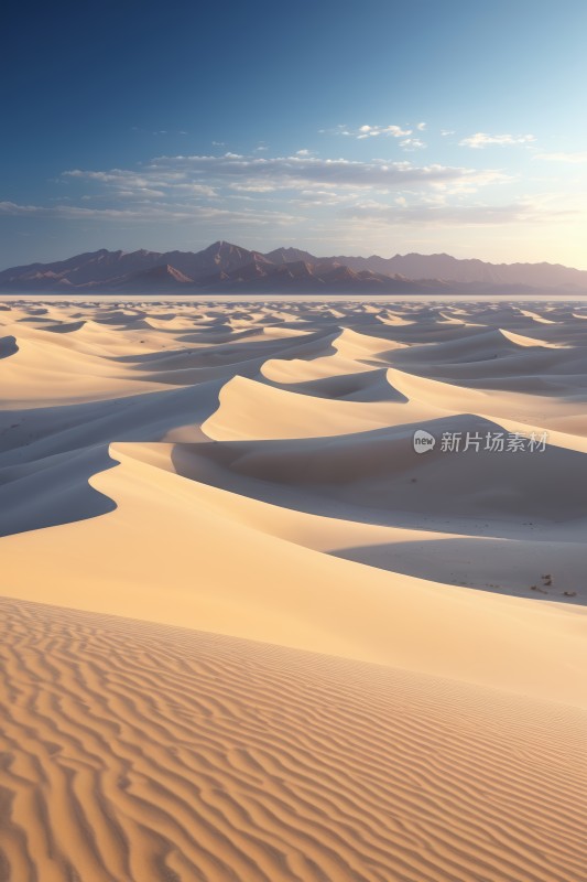 沙漠中的沙丘和山脉高清风景图片