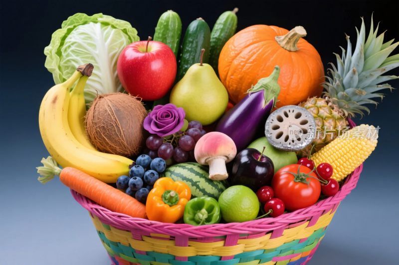 多彩果蔬篮子
