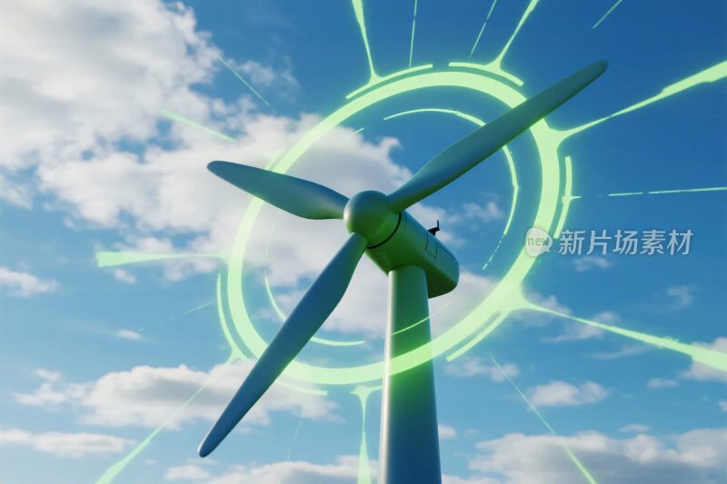 科技感风力发电机组展示