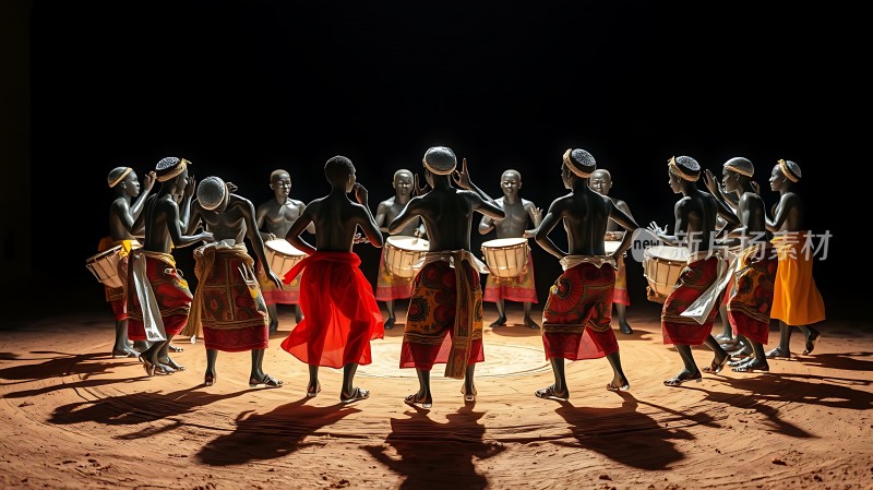 非洲鼓手舞者