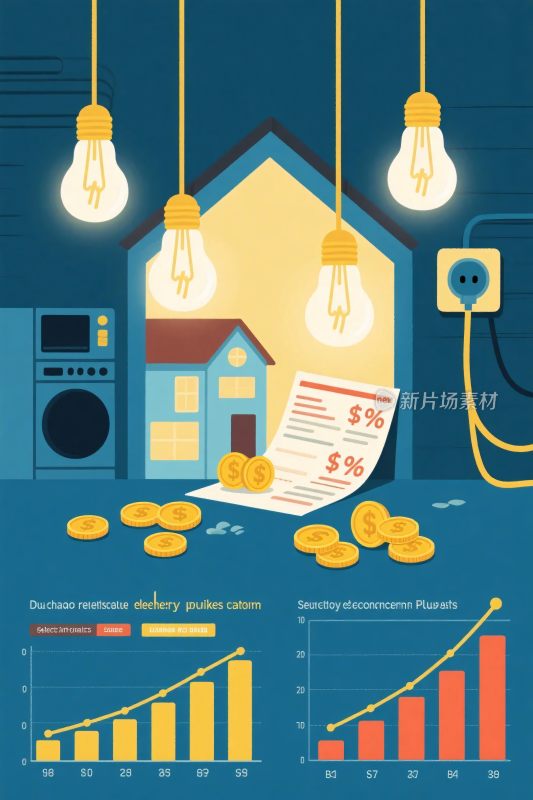 家庭能源消费插画