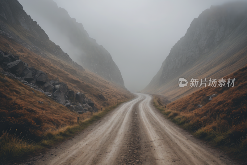 山中央的土路高山清风景图片