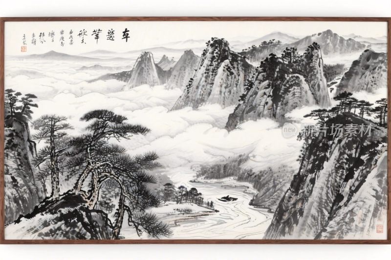 中国传统山水水墨画