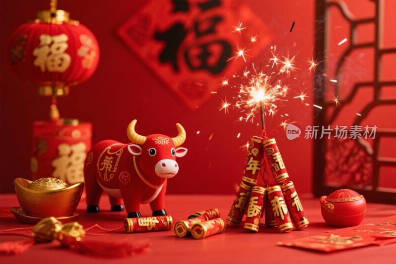 牛年新春喜庆场景