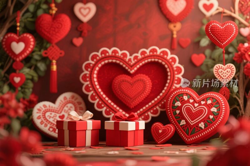 梦幻爱心礼物装饰场景