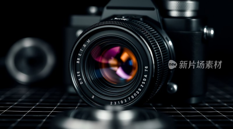 新片场素材 黑色相机镜头特写