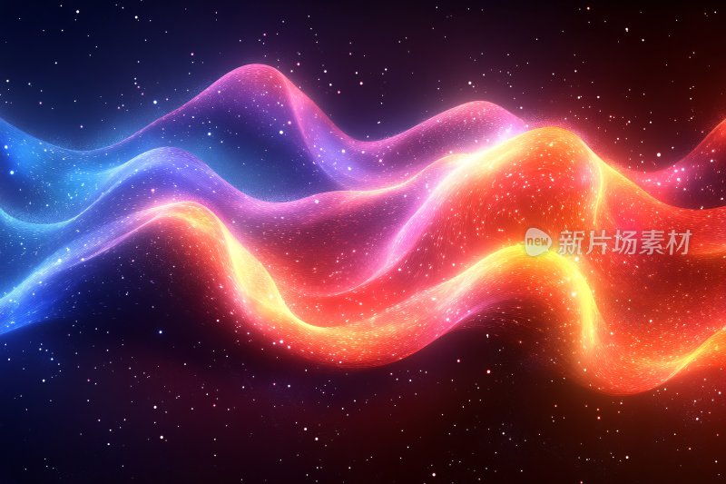 绚丽多彩的流动光波背景
