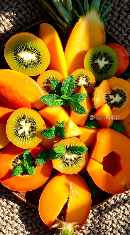 阳光下的水果拼盘