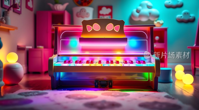 彩色钢琴梦幻儿童房