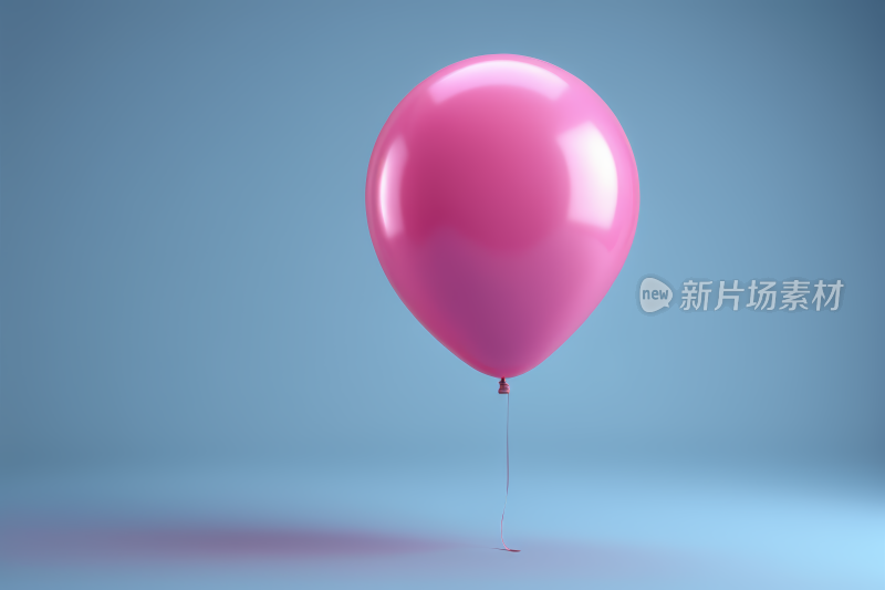 一个粉红色气球特写上面附一根绳子高清图片
