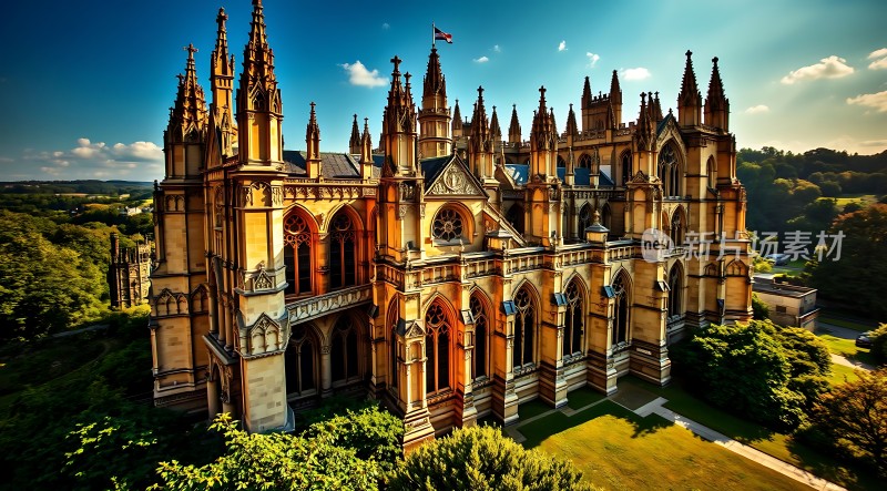 阳光下的宏伟教堂