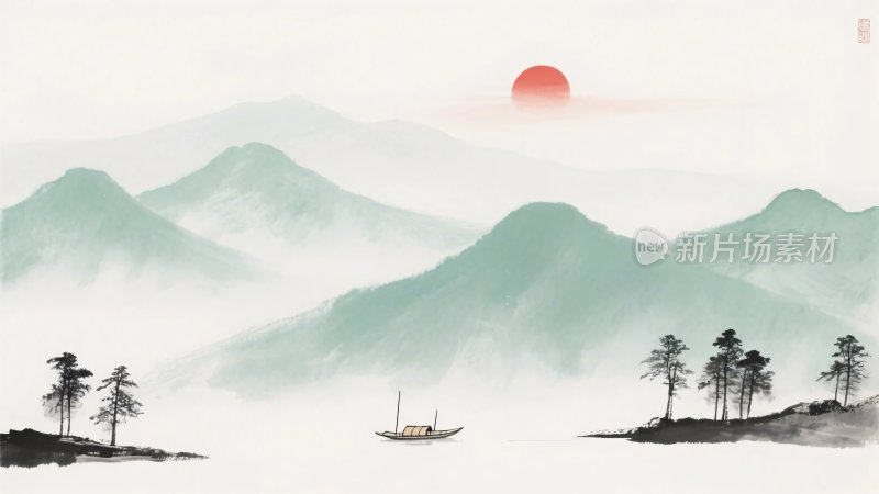 水墨山水风景画