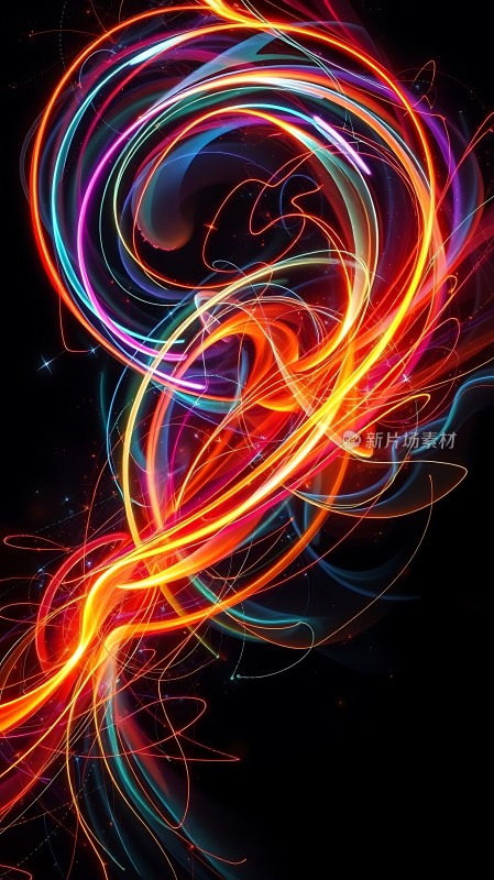 彩色光束交织的艺术图