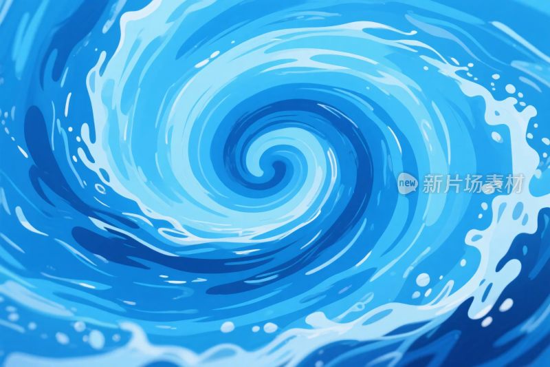 蓝色漩涡插画