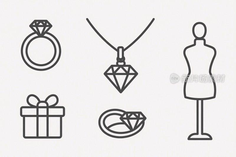 珠宝商品插画图标
