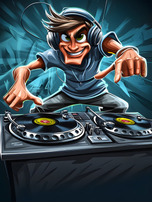 电唱机旁动感DJ